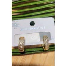 Monalisa Home  Çoklu Lüks Figürlü Taşlı Kararmaz  Çelik Küpe