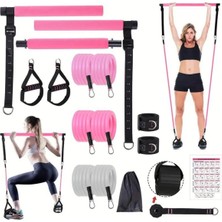 PremiumPort Çok Fonksiyonlu Ayarlanabilir Pilates Bar Seti, Evde Spor ve Fitness Için