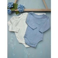 Uzun Kol Ikili Bebek Çıtçıtlı Body - RYZEB009 - Mavi - 9 - 12 Ay Mavi