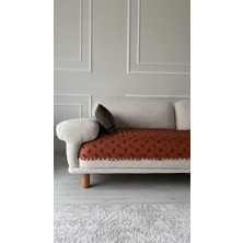 Hisar Home Bohem Çizgili Ponponlu Koltuk Kanepe Çekyat Örtüsü 90X200