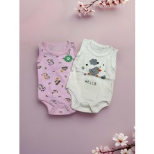 Kolsuz Ikili Bebek Çıtçıtlı Body - RYZEB005 - Açık Pembe - 0 - 3 Ay Açık Pembe