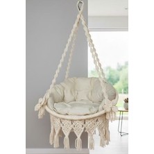 Wood Shut Tek Kişilik Makrome El Örgüsü Salıncak (Krem) MİS38016