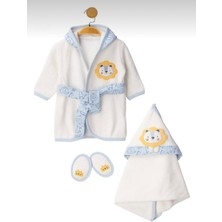 Butik Erkek Bebek - Çocuk Havlu Bornoz Seti 3 Parça Pamuklu