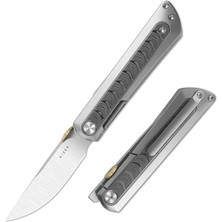 Kizer Quoll | S45VN | Titanium & Rainbow Damascus | Satin Brushed | KI3733A1