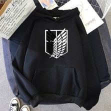 LAYORA Attack On Titan Logo Oversize Kapüşonlu Sweatshirt Hoodie Aot