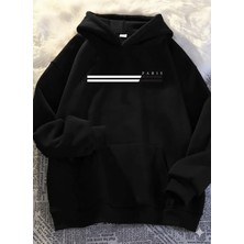 LAYORA Paris Baskılı Oversize Unısex Kapüşonlu Sweatshirt