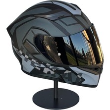 Scharf 902 Çene Açılır Motosiklet Kaskı – Güneş Gözlüklü (Smoke Vizörlü) H1 Grey