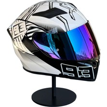 Scharf 902 Çene Açılır Motosiklet Kaskı – Güneş Gözlüklü (Rainbow Vizörlü) H3