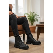 Enoch Hakiki Deri Yan Fermuarlı ve Yüksek Bağcıklı Erkek Bot