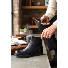 Enoch Hakiki Deri Lastik Detaylı Dokulu Chelsea Erkek Bot