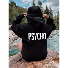 LAYORA Kadınlar Için Psycho Grafik Kapüşonlu Sweatshirt