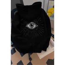 LAYORA Göz Grafikli Arka Baskılı, Uzun Kollu, Günlük ve Resmi Kombinler Için Kapüşonlu Sweatshirt
