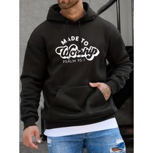 LAYORA Kapüşonlu Kapüşonlu "tapınmak Için Yapılmıştır" Baskılı