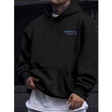 LAYORA Erkekler Için Japon Dalga Desenli Kapüşonlu Sweatshirt