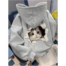 LAYORA Kadın Ilkbahar Sonbahar Grafik Baskılı Uzun Kollu Kapşonlu Sweatshirtler Uzun Kollu Üstler