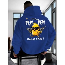 LAYORA Erkek Casual Kapüşonlu Sweatshirt "pew Pew Madafakas!" Grafik Baskı