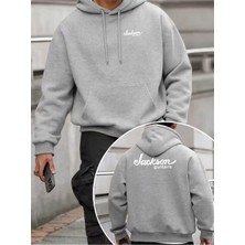 LAYORA Erkek Moda Yaratıcı Tasarım Baskılı Sporlu Günlük Çok Amaçlı Uzun Kollu Bol Kapüşonlu Sweatshirt