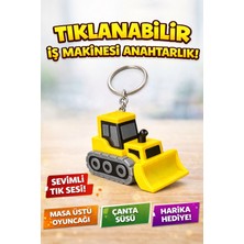 Zeniz Objects Tıklanabilir Buldozer Anahtarlık – Click Oyuncak - Masa Üstü Obje