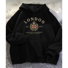 LAYORA Baskılı Oversize Unısex Kapüşonlu Sweatshirt