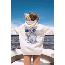 0 Layora0 Kadın Papağan Baskılı Oversize Sweatshirt