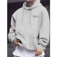 LAYORA Erkekler Için Japon Dalga Desenli Kapüşonlu Sweatshirt