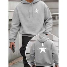 LAYORA Erkek Moda Yaratıcı Tasarım Baskılı Sporlu Günlük Çok Amaçlı Uzun Kollu Bol Kapüşonlu Sweatshirt