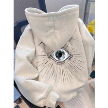 LAYORA Göz Grafikli Arka Baskılı, Uzun Kollu, Günlük ve Resmi Kombinler Için Kapüşonlu Sweatshirt