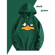 LAYORA Ünisex Ördek Gagası Harf Baskılı Hoodie