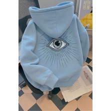LAYORA Göz Grafikli Arka Baskılı, Uzun Kollu, Günlük ve Resmi Kombinler Için Kapüşonlu Sweatshirt