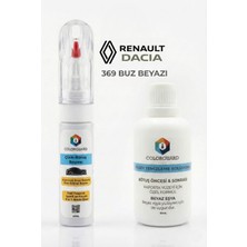 COLORGUARD Renault-Dacia 369 Buz Beyazı İğneli & Fırçalı Şişe Rötuş Boyası ve Yüzey Temizleme Solüsyonu Seti