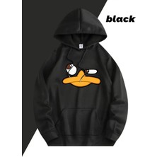LAYORA Ünisex Ördek Gagası Harf Baskılı Hoodie