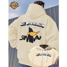 LAYORA Çift Taraflı Baskılı Erkekler Için Rahat Gevşek Ayarlanabilir Kapüşonlu Sweatshirt