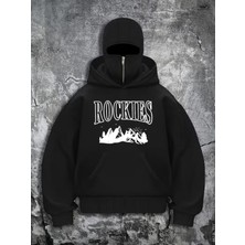 LAYORA Kadınlar Için Gotik Yarış Grafik Baskılı Kapüşonlu Sweatshirt