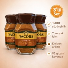 Jacobs Velvet %100 Çözünebilir Kahve 3 Adet x 95 G | Yumuşak Içim, Dolgun Lezzet