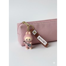 Labubu Oyuncak Anahtarlık Pudra Pembe Çanta Aksesuarı Silikon Oyuncak Anahtarlık Figür Çocuk