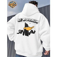 LAYORA Çift Taraflı Baskılı Erkekler Için Rahat Gevşek Ayarlanabilir Kapüşonlu Sweatshirt