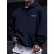 LAYORA Erkekler Için Japon Dalga Desenli Kapüşonlu Sweatshirt
