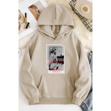 LAYORA Unisex 2ip Şardonlu Dote Nosd Bej Oversize Sweatshirt
