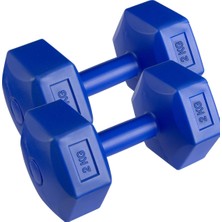 PremiumPort 2x 2 kg Mavi Plastik Kaplı Kum Dambıl Vücut Geliştirme Spor Aleti