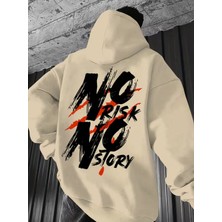 LAYORA Erkek Kapüşonlu Hoodi, "no Rısk No Story" Grafikli