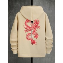 LAYORA Erkek Geometrik Ejderha Baskılı Hırka