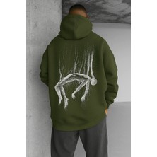 LAYORA Oversize Kapüşonlu Sweatshirt – Sırt Tarafında Soyut Sanat Deseni