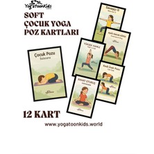 PremiumPort Yumuşak Seviye Çocuk Yoga Poz Eğitim Kartları 12'li Set