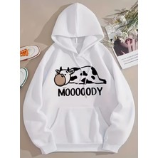 LAYORA Kadınlar Için Casual Kapüşonlu Sweatshirt ile Geometrik Panda Baskısı,