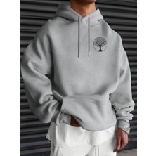 LAYORA "unisex Için Geometrik Desenli Kapüşonlu Sweatshirt
