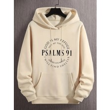LAYORA Erkekler Için Kapüşonlu Sweatshirt - Psalms 91 Ayeti Desenli