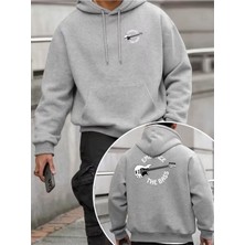 LAYORA Erkek Moda Yaratıcı Tasarım Baskılı Sporlu Günlük Çok Amaçlı Uzun Kollu Bol Kapüşonlu Sweatshirt