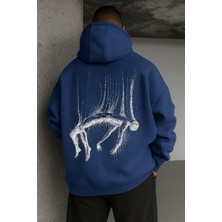 LAYORA Oversize Kapüşonlu Sweatshirt – Sırt Tarafında Soyut Sanat Deseni