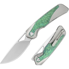 Kizer Topsail | M390 | Titanium & Crystallized Titanium | Front Flipper | KI3735A4