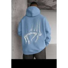 LAYORA Oversize Kapüşonlu Sweatshirt – Sırt Tarafında Soyut Sanat Deseni